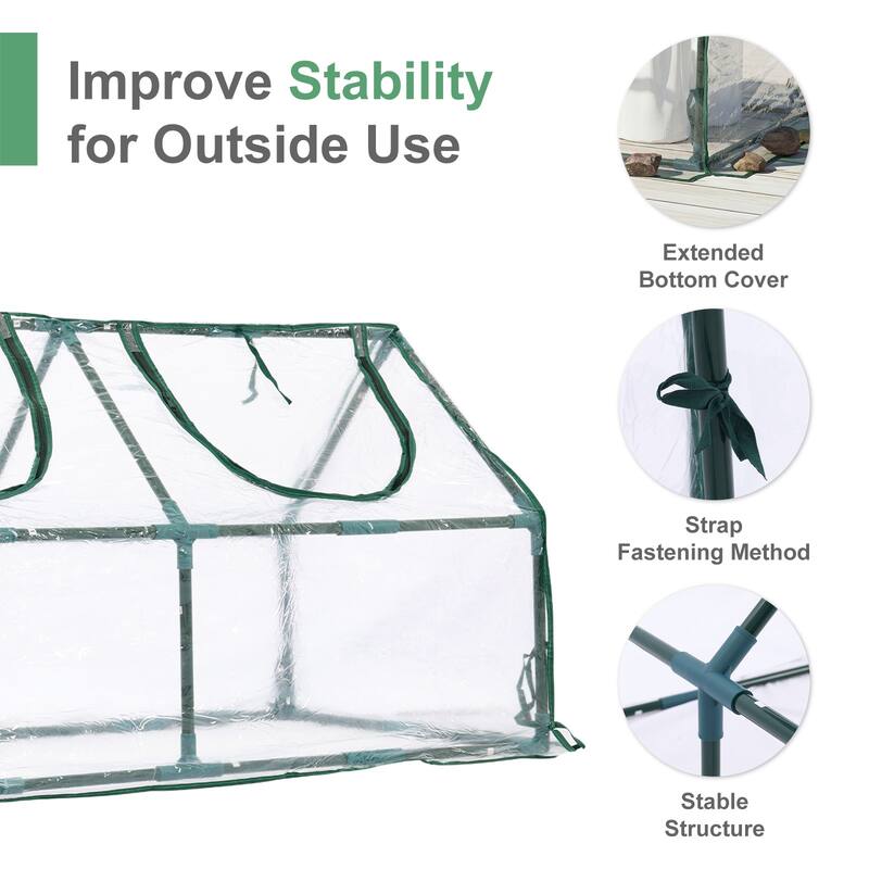 Aoodor Mini Greenhouse with 2 Zipper Doors,