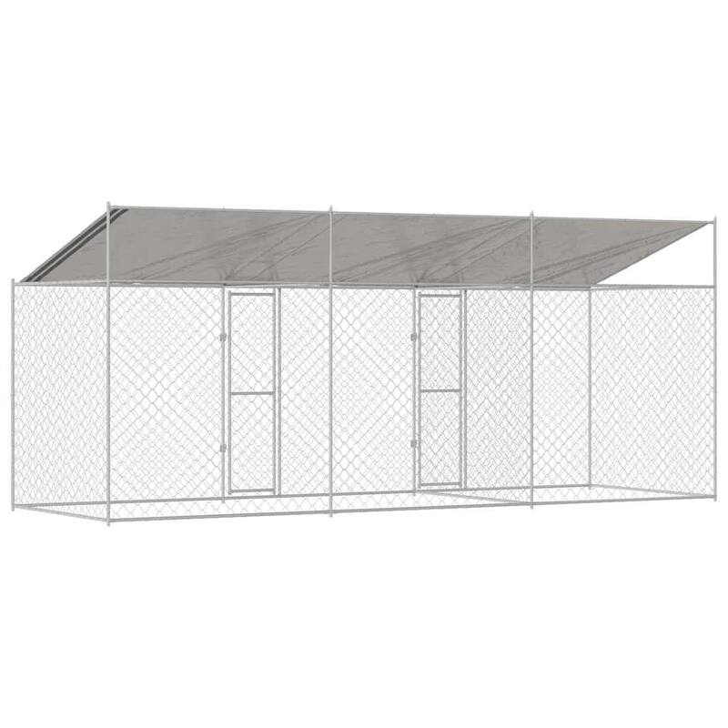 Dog Cage Silver 600/800 x 200 x 256 cm Galvanised Steel
