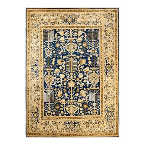 Overton Eclectic, One-of-a-Kind Hand-Knotted Area Rug - Blue, 8' 8" x 11' 10" - 8' 8" x 11' 10"