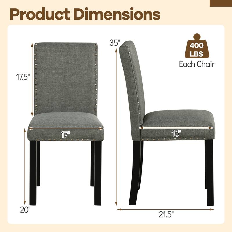 Gymax Wooden Dining Chairs Set of 2 w/Solid Rubber Bent Wood Legs for