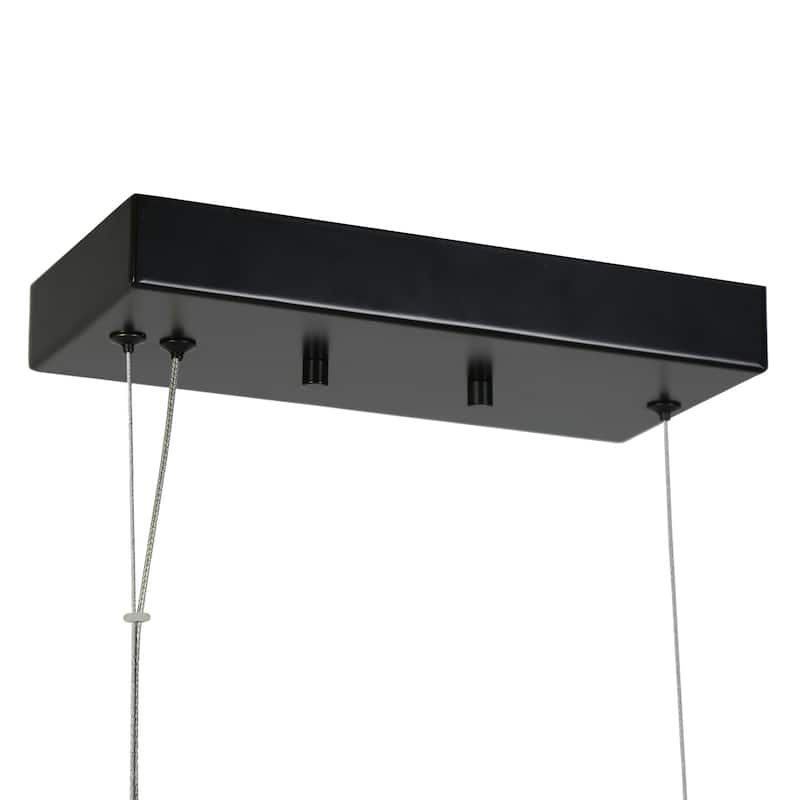 Mid-century Modern 5-Light LED Black Linear Chandelier Global Island Light for Dining Living Room - L 40.7" x W 5.9" x H 7.9