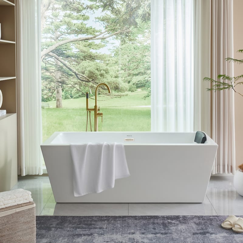 Vanity Art 67" Acrylic Freestanding Soaking Bathtub