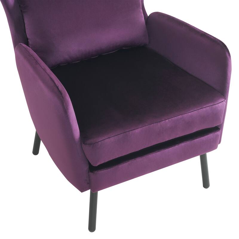 32" Wing Back Velvet Accent Chair