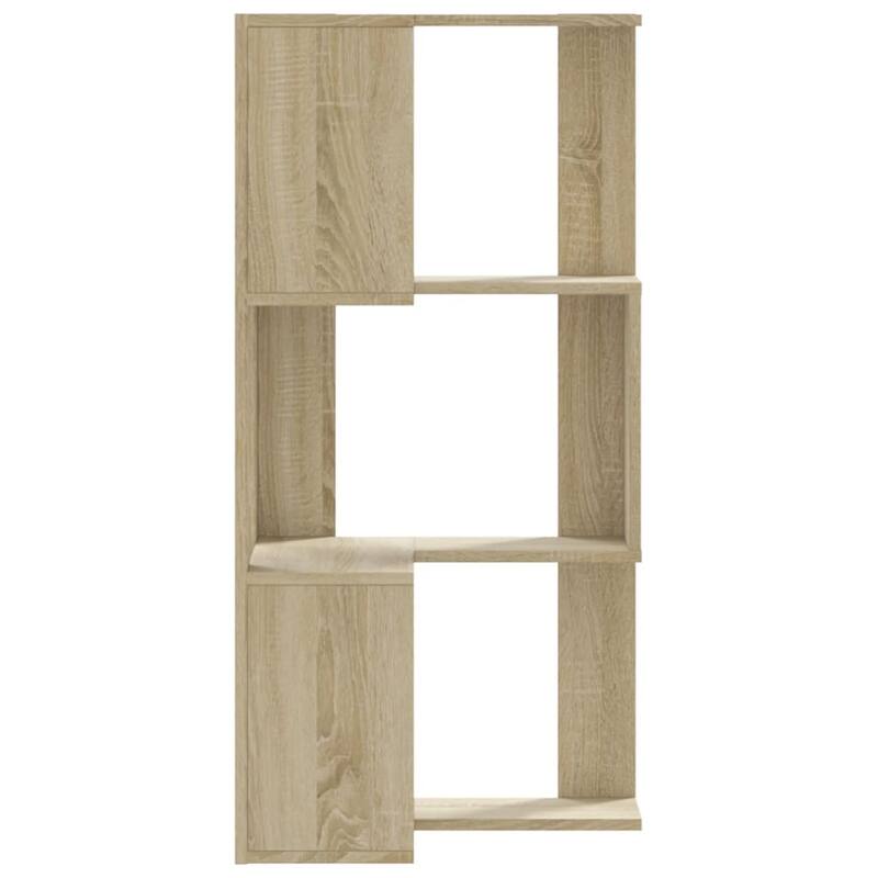 vidaXL Corner Bookcase 3-Tier Oak 19.7x19.7x40.2" Engineered Wood