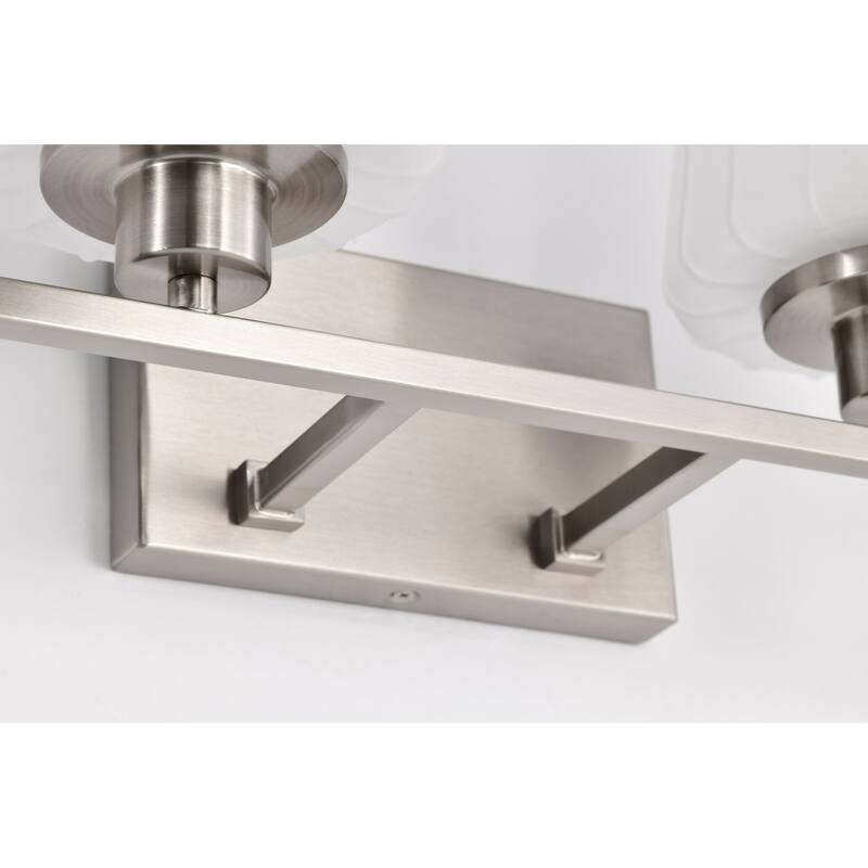 Lune 4 Light Vanity Brushed Nickel Finish Etched White Glass - Brushed Nickel
