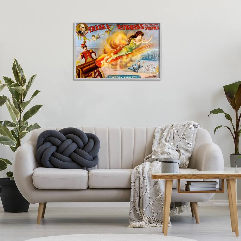 Stupell Vintage Circus Advertisement Framed Giclee Art Design By Marcus Jules