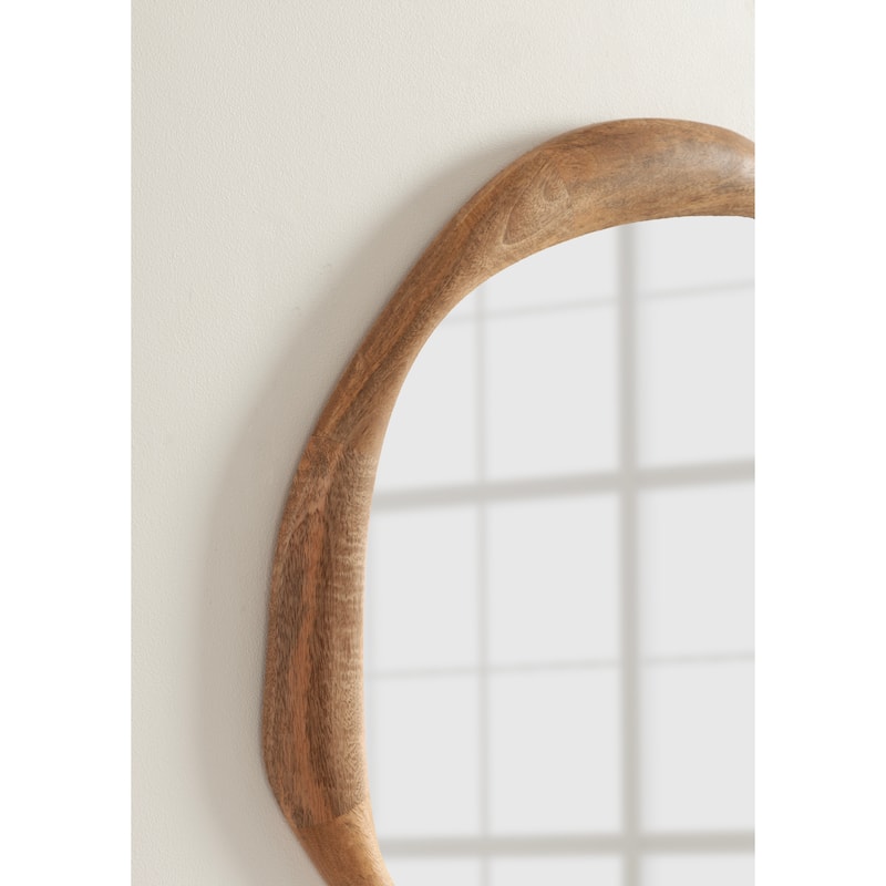 Kate and Laurel Hera Round Mirror Wood - 26x26
