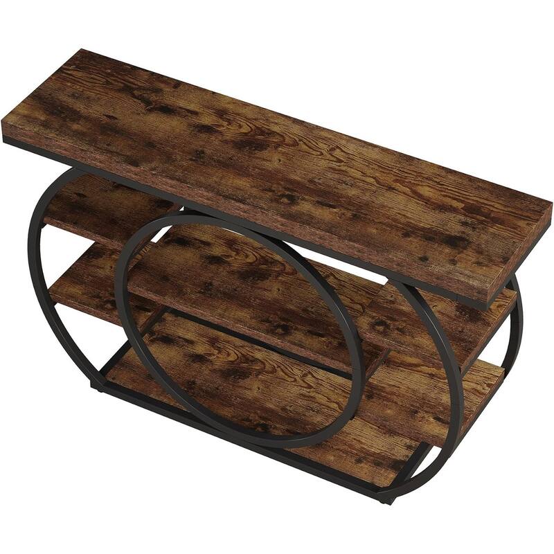 47" Console Tables for Entryway, Industrial 5-Tier Sofa Table with Storage - 47.24" L × 11.81" W × 31.49" H