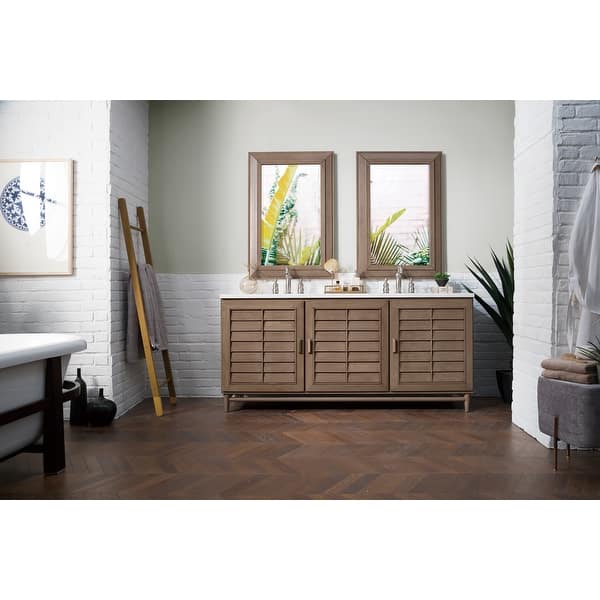 slide 2 of 25, James Martin Vanities Portland 72" Double Vanity, Whitewashed Walnut