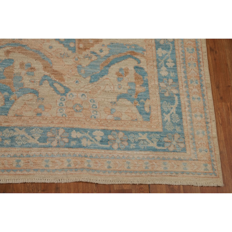 Vegetable Dye Transitional Oushak Turkish Rug Hand-Knotted Wool Carpet - 8'11"x 11'11"