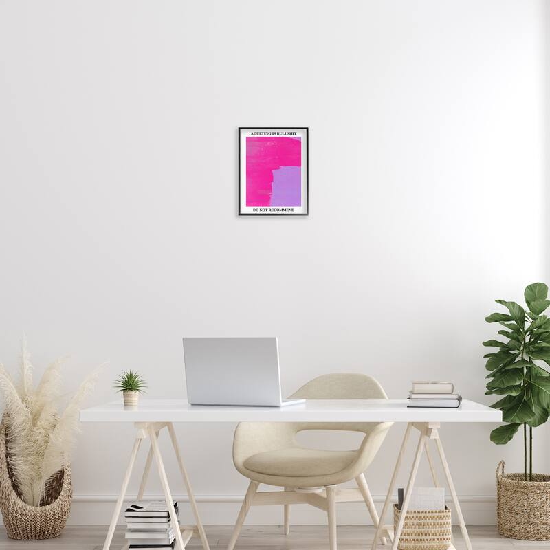 Stupell Adulting Do Not Recommend Framed Giclee Art Design By House of Lulu