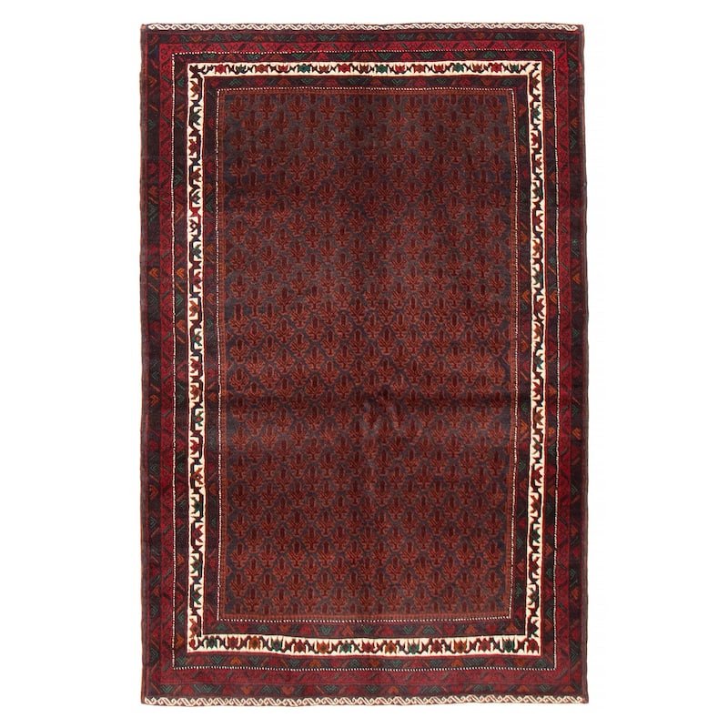 Teimani Red Rug 3'11" x 6'1" - 3'11 x 6'1 - Dark Red - 3'11 x 6'1