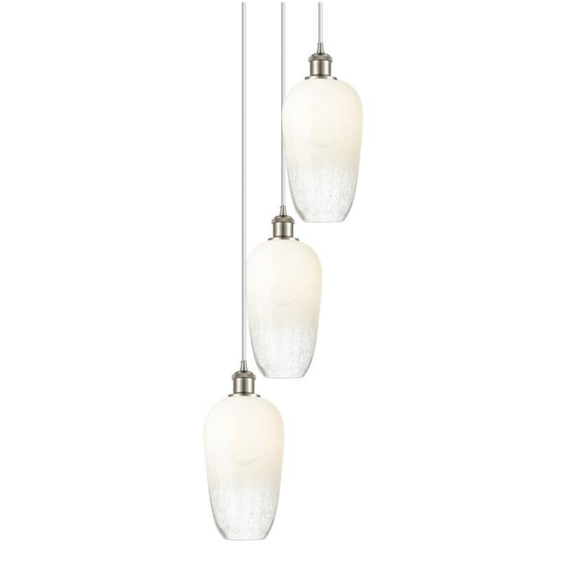 Innovations Lighting 113B-3P-46-14 Brookhaven Flute Pendant Brookhaven - Brushed Satin Nickel / Opal