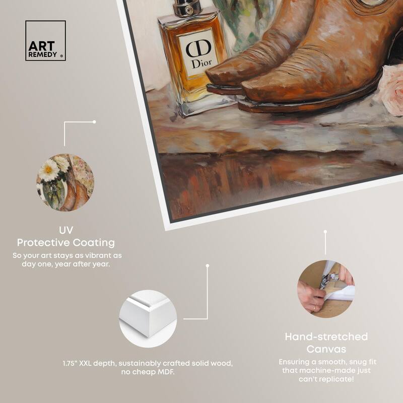 Delicate Floral Boots Canvas by Art Remedy