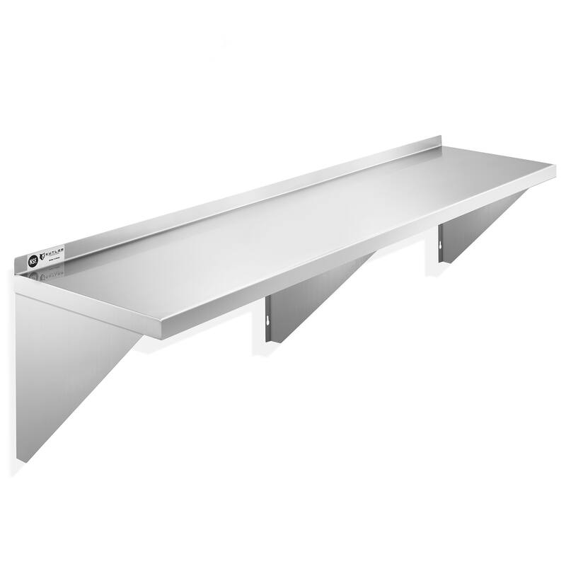 Stainless Steel Shelf NSF Commercial Kitchen Wall Shelving - Silver - 14" x 60"