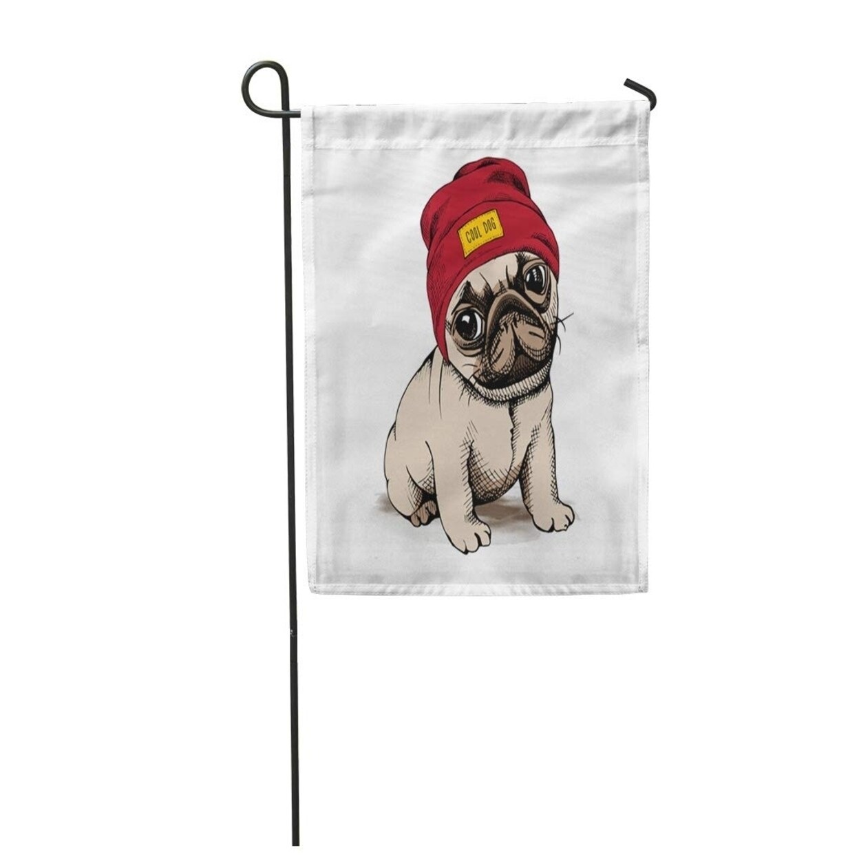 Shop Brown Sad Puppy Dog Pug In Hipster Hat Cartoon Garden Flag Decorative Flag House Banner 12x18 Inch On Sale Overstock 31405562