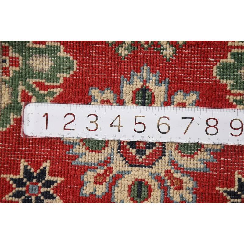 Red Kazak Oriental Foyer Rug Hand-Knotted Traditional Wool Carpet - 2'0" x 3'0"