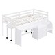 preview thumbnail 7 of 16, Twin Size Wooden Loft Bed with Movable Desk and Small desk, 2 Drawers, Full-Length Guardrail
