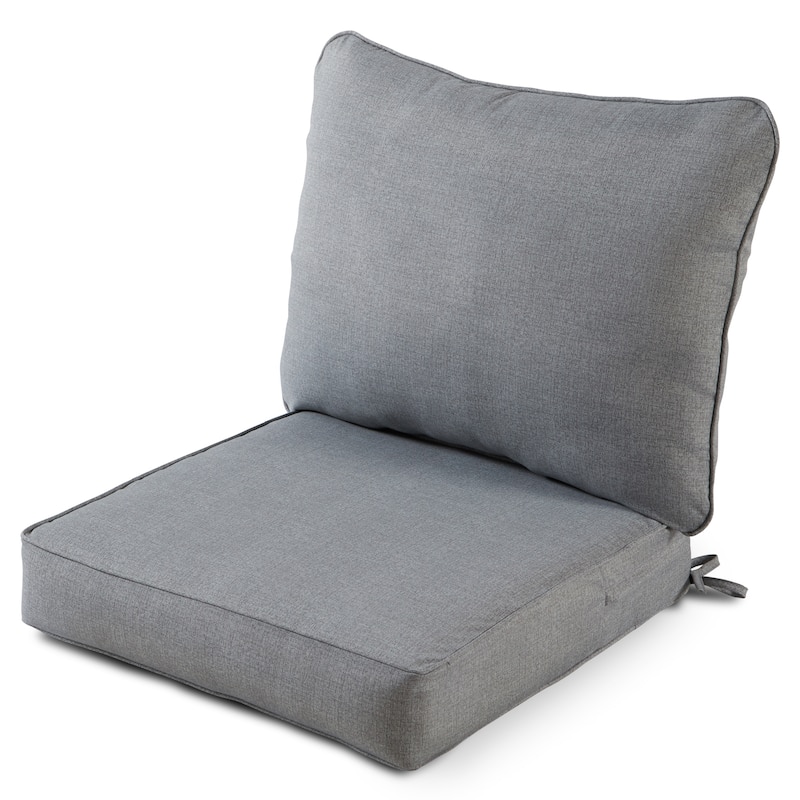 Heather Gray Outdoor 24-inch x 24-inch Premium Deep Seat Cushion Set (Cushions Only)