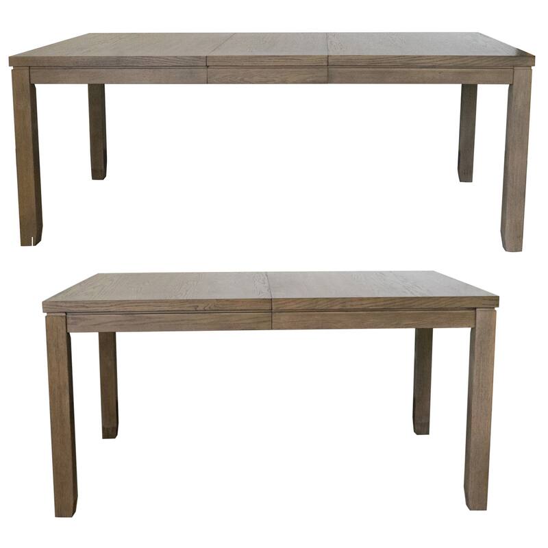 Extendable Dining Table Set with Storage Server & 4 Chairs - Brown Acacia Wood