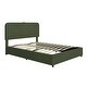 preview thumbnail 24 of 35, Upholstered Queen Hydraulic Storage Bed with RGB LED Light - Elegant Green Velvet Design
