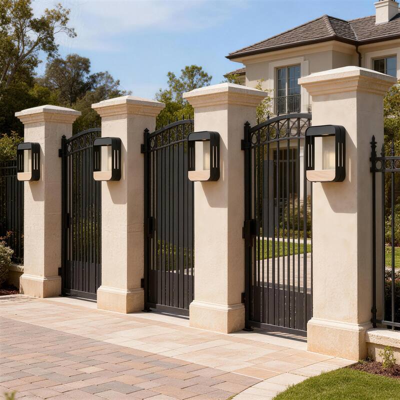 Modern Rectangular Iron Outdoor Wall Light - 4 pack - Medium