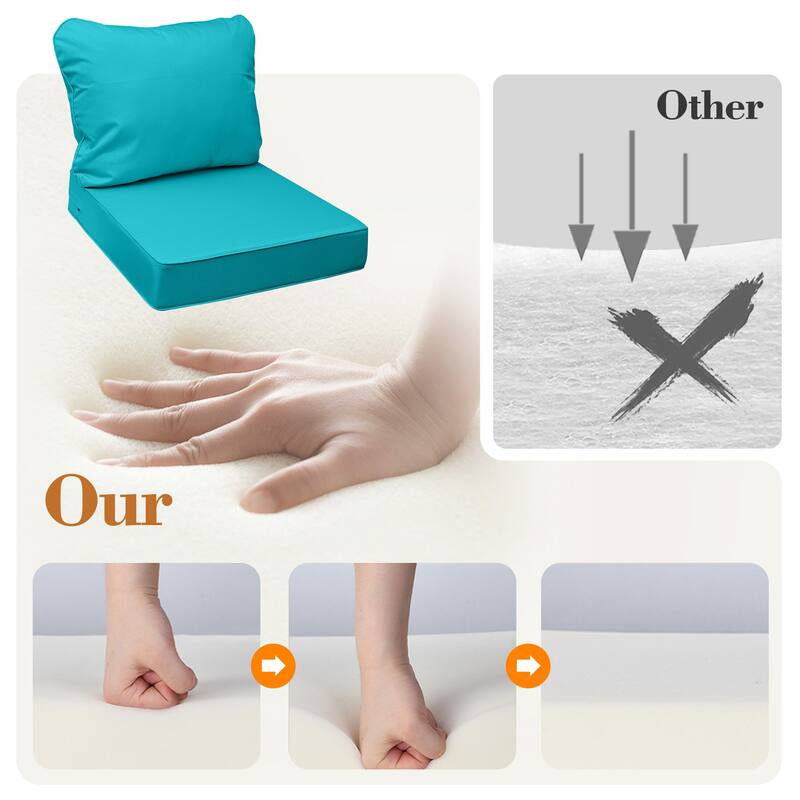 Waterproof Outdoor Deep Seat Cushion Set for Patio Furniture and Chairs