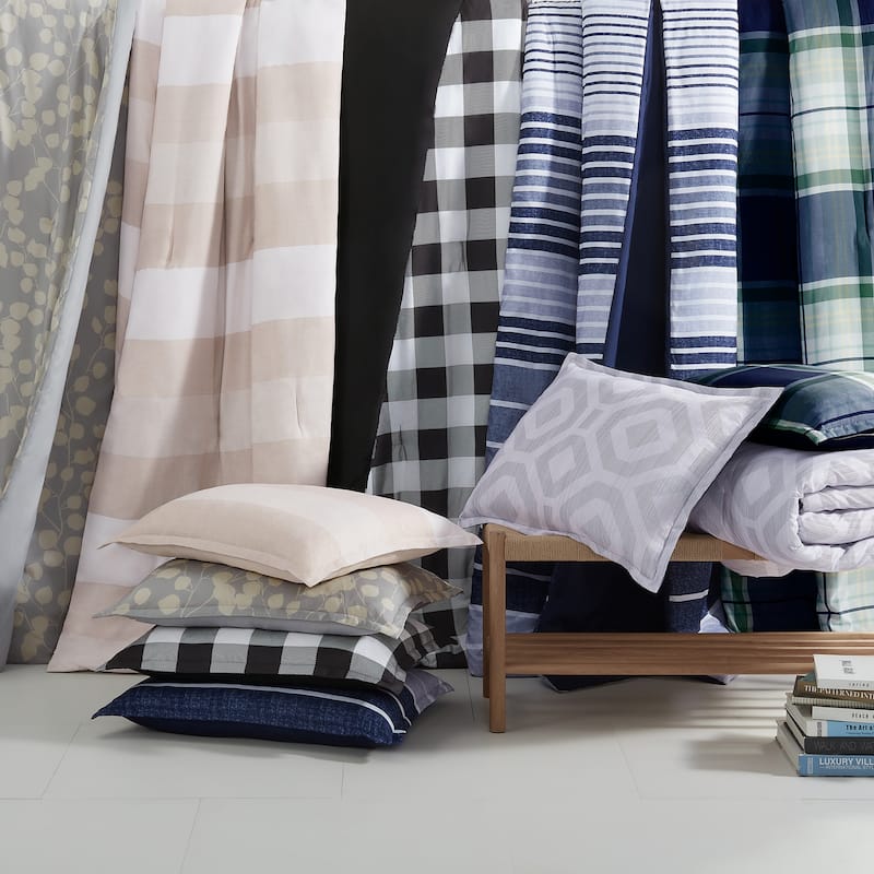 Serta Simply Clean Jax Plaid Antimicrobial Comforter Set