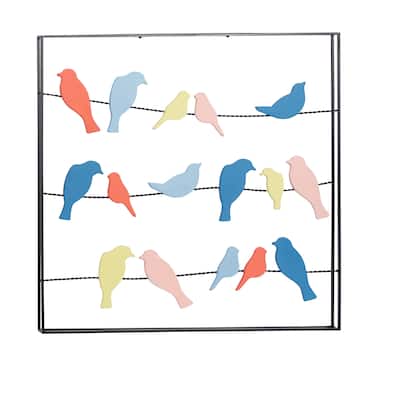 Metal Bird Wall Decor - Multi Colored - Roche River Decor