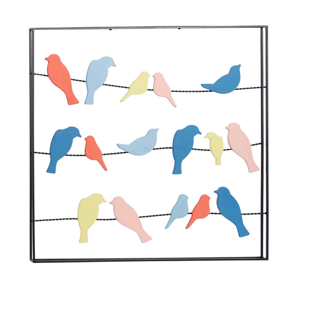 Metal Bird Wall Decor - Multi Colored - Roche River Decor