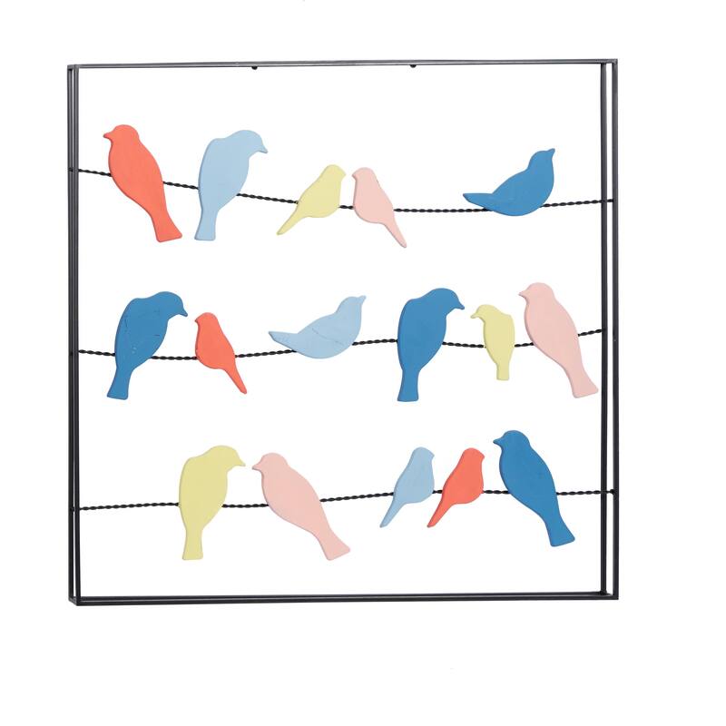 Metal Bird Wall Decor - Multi Colored - Roche River Decor - Multi Colored