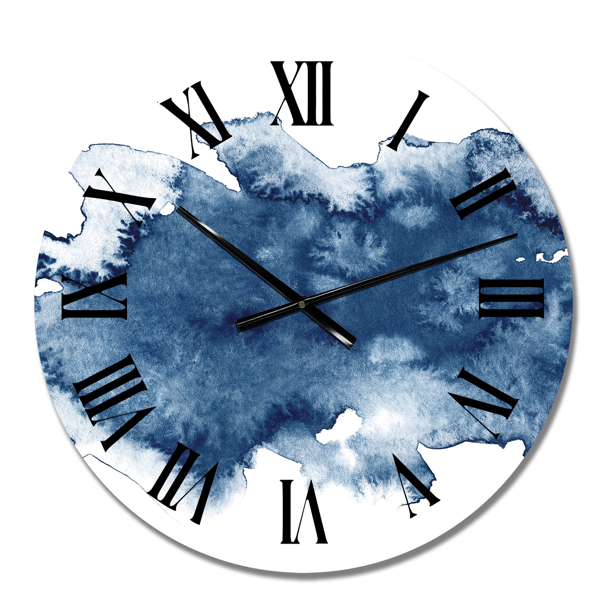 Designart 'Abstract Classic Blue II' Modern wall clock