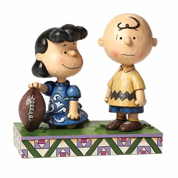 Peanuts Never Give Up Lucy Charlie Brown Figurine By Jim Shore Green Brown Yellow Blue Overstock 15031382