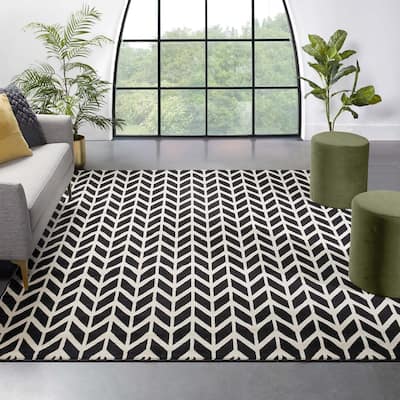 Well Woven Miami Bourban Chevron Geometric Area Rug