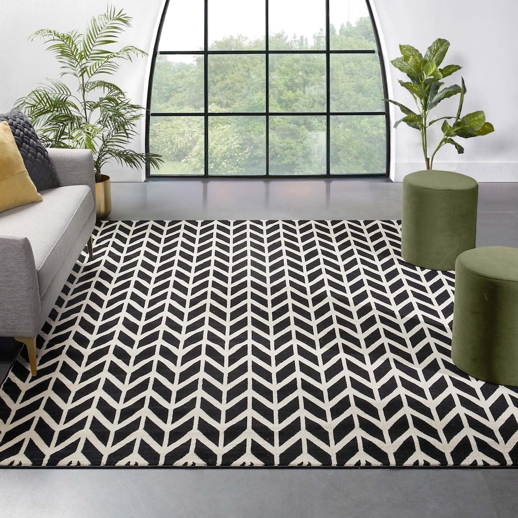 Well Woven Miami Bourban Chevron Geometric Area Rug
