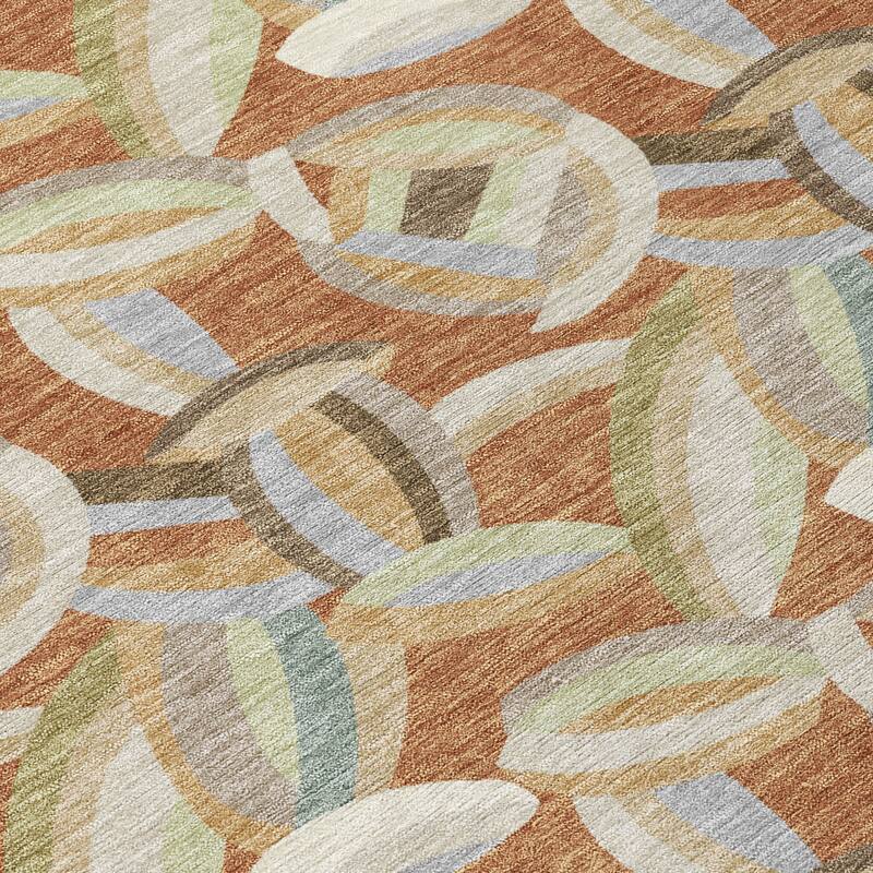 Machine Washable Indoor/ Outdoor Modern Heli Chantille Rug