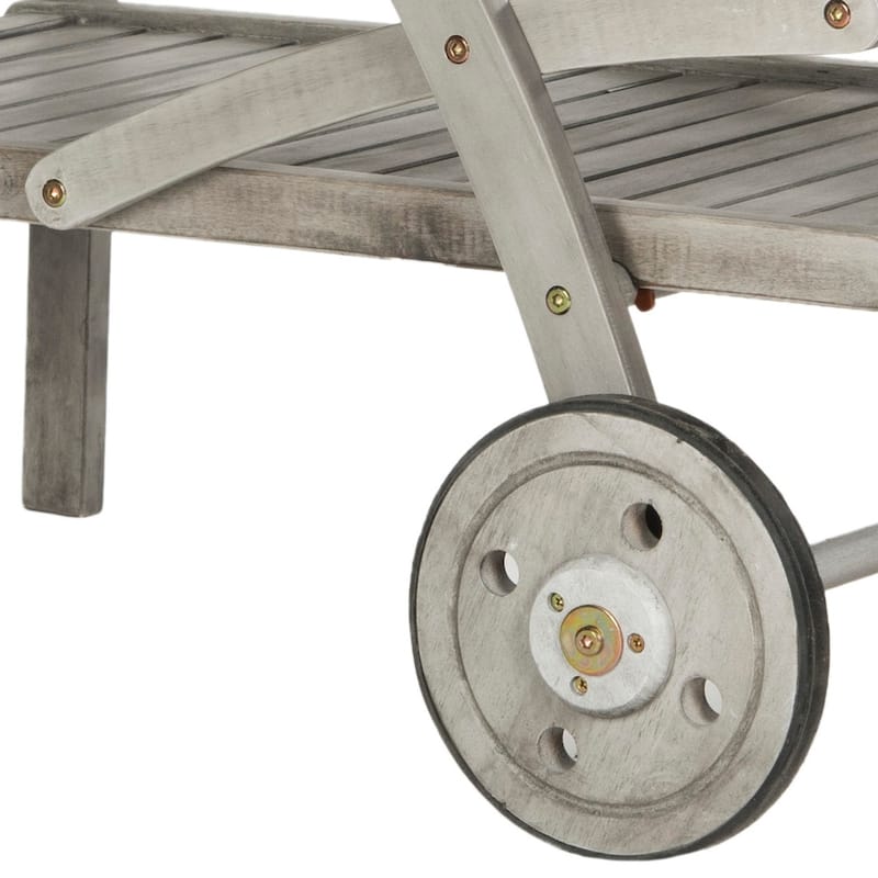 SAFAVIEH Outdoor Johana Acacia Wood Tea Cart - 25Wx34Dx34H