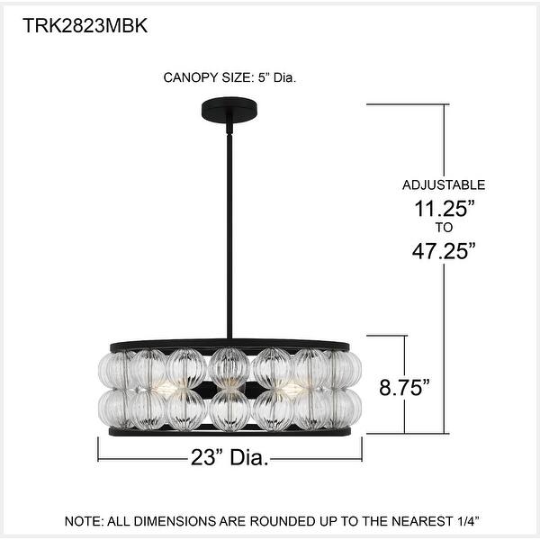 Terrarock 5-Light Matte Black Pendant