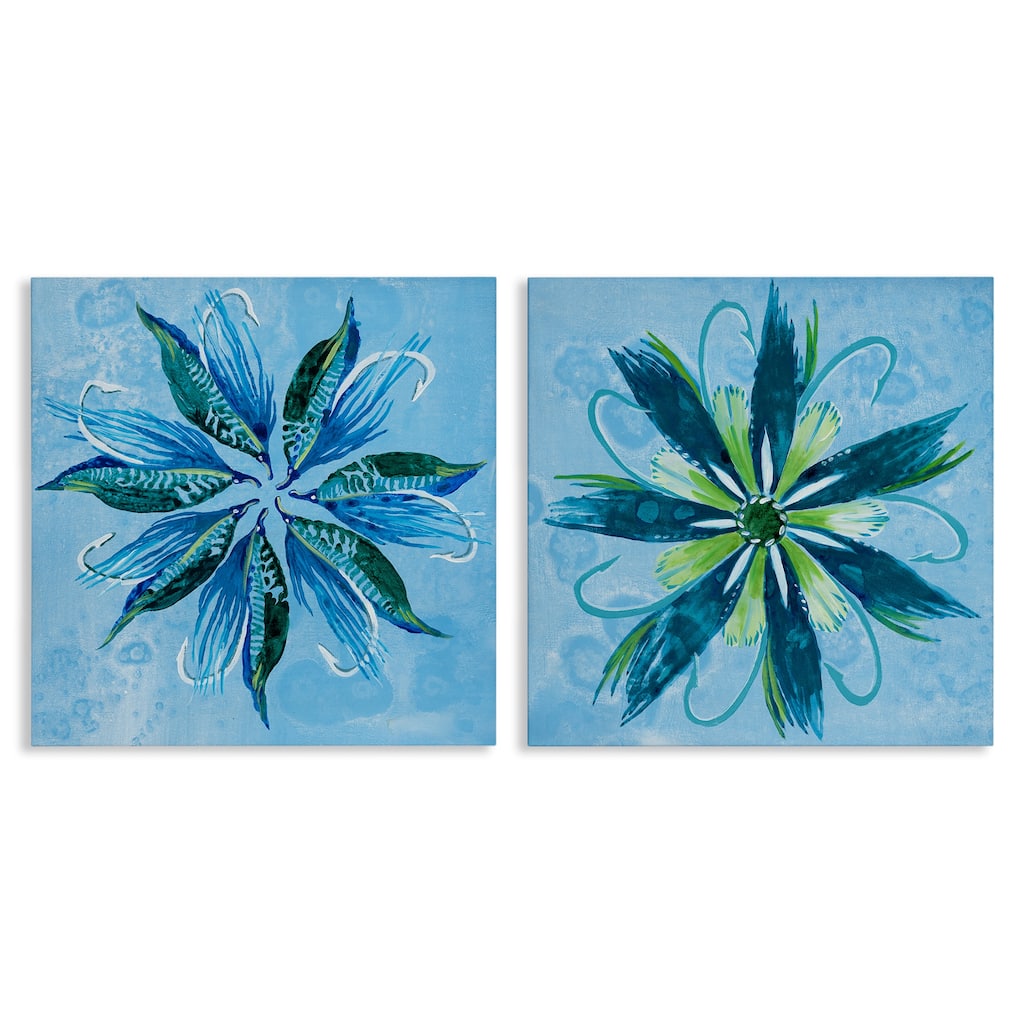 Stupell Whimsical Flower Shapes Canvas Wall Art Design By Liz Jardine (Set of 2)