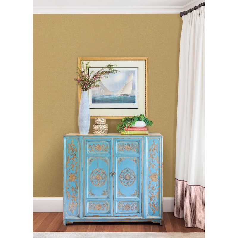 A-Street Prints Huiqing Khaki Geometric Weave Wallpaper