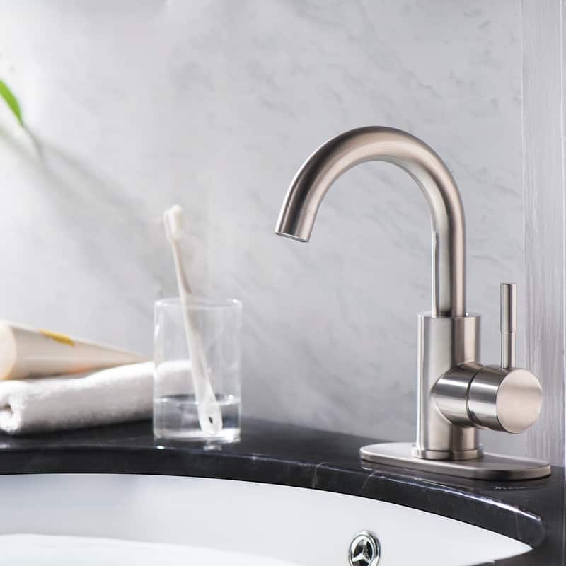 Swivel Spout Bathroom Sink Faucet with Pop-up Drain