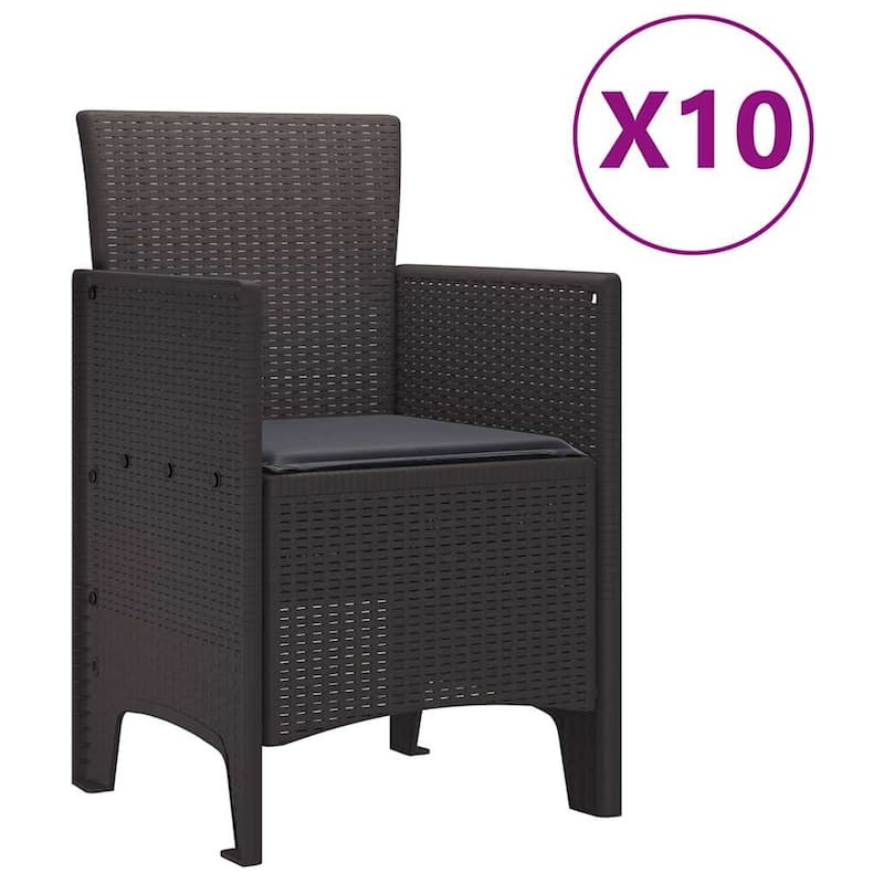 vidaXL Garden Dining Set 9/11 pcs Anthracite/Brown Polt rattan - 250 x 100 x 73 cm