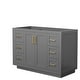 preview thumbnail 22 of 20, Wyndham Collection Miranda 48" Single Free Standing Vanity Cabinet Dark Gray / Brushed Gold Hardware