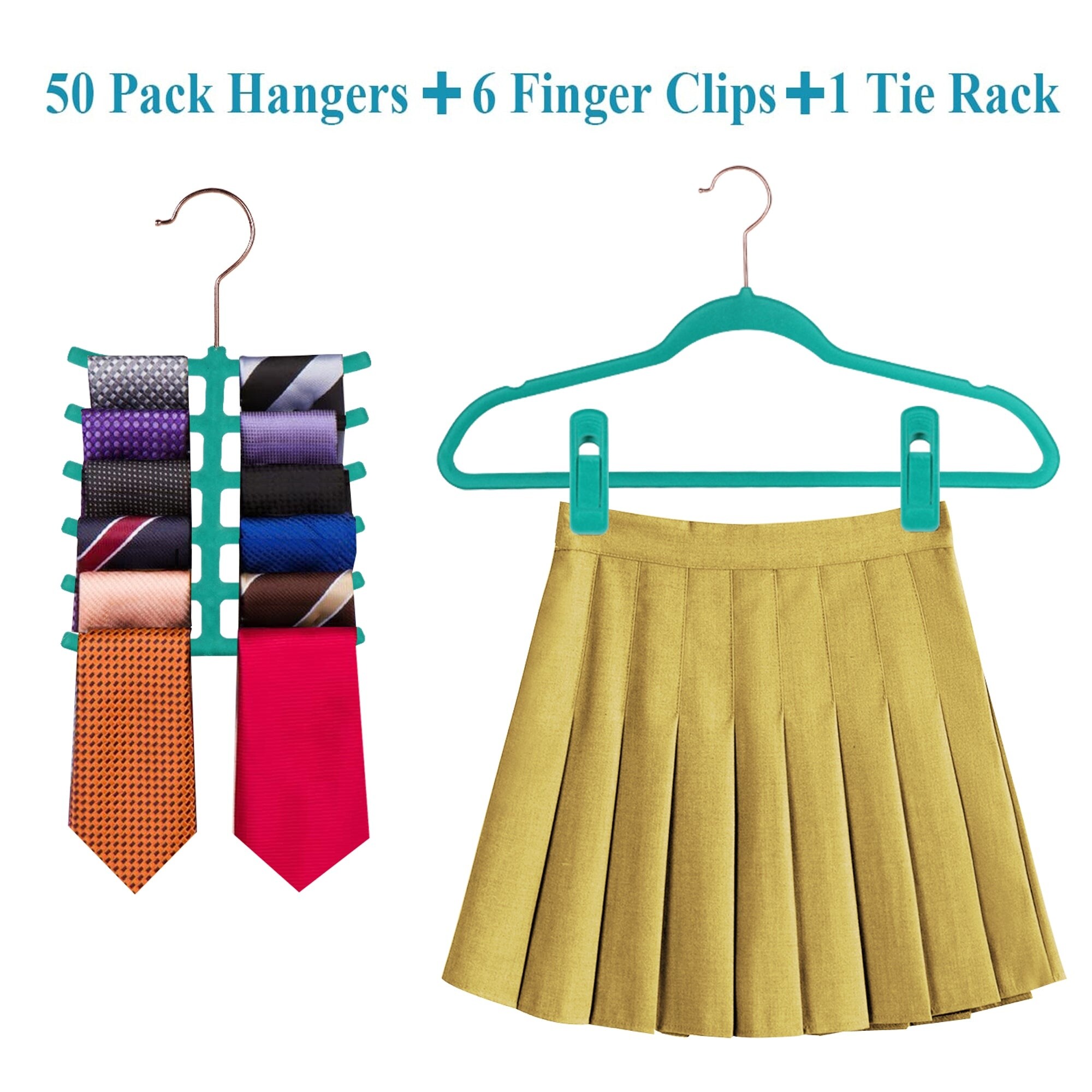 100 Pack Flocked Clothes Hangers - Non Slip & Durable, 0.2