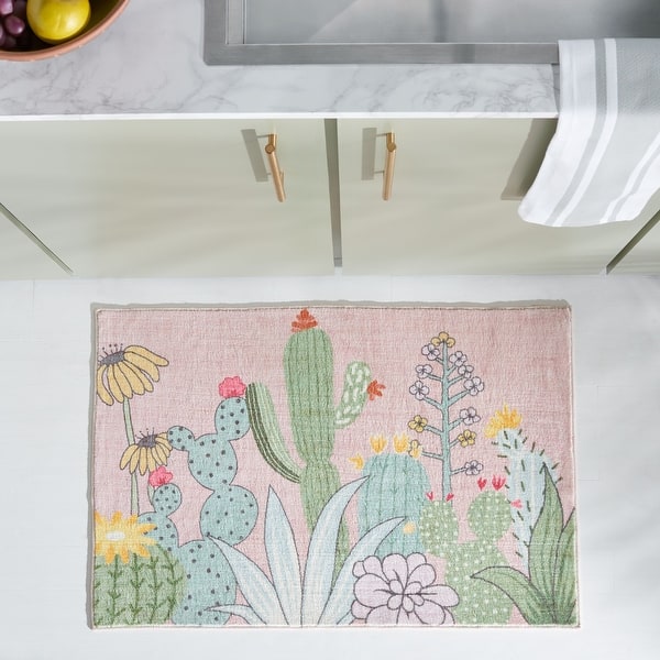 slide 2 of 4, SAFAVIEH Door and Kitchen Mat Machine Washable Slip Resistant Fayza Rug