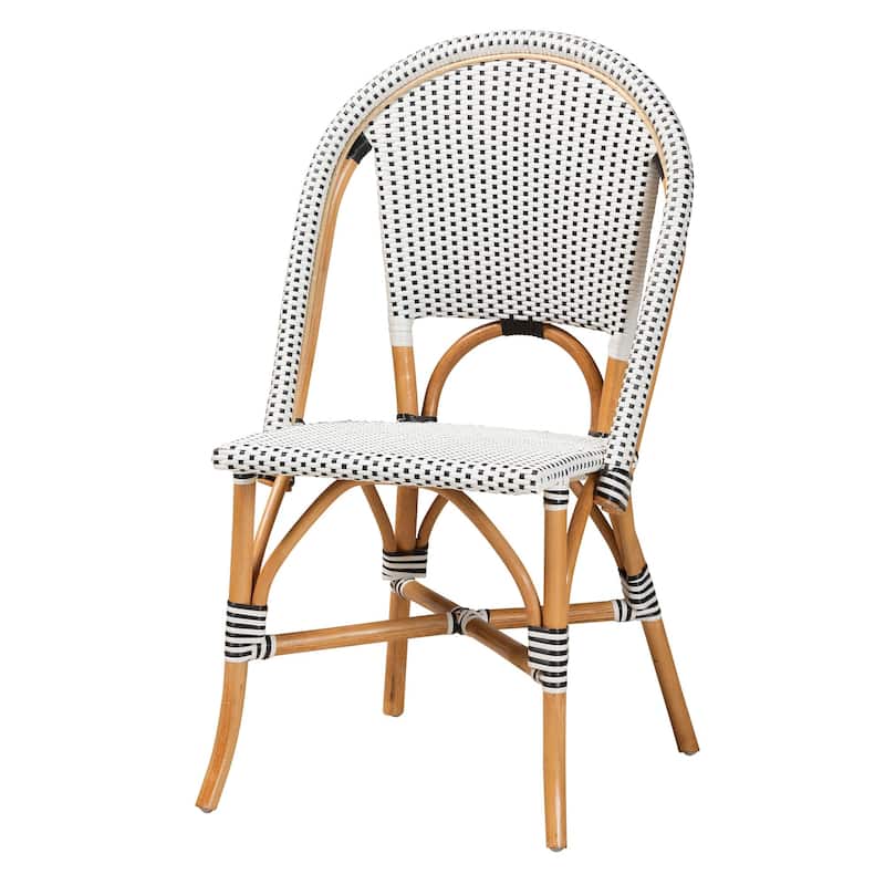 Genica Classic French Natural Rattan Bistro Chair - Black, White, Brown