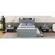 preview thumbnail 16 of 14, Versatility Bed with Storage Headboard, Outlets, Extendable Bed with Twin Trundle with 3 Storage Drawers, Full Size, Grey