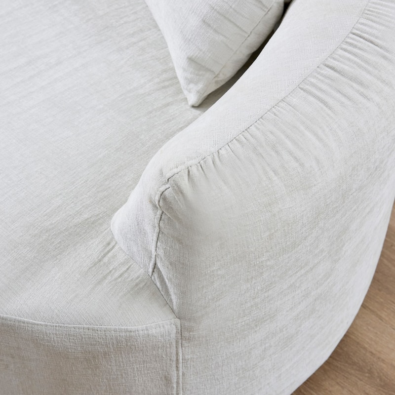 111.02" Curved Chenille Sectional Sofa, No Assembly Required