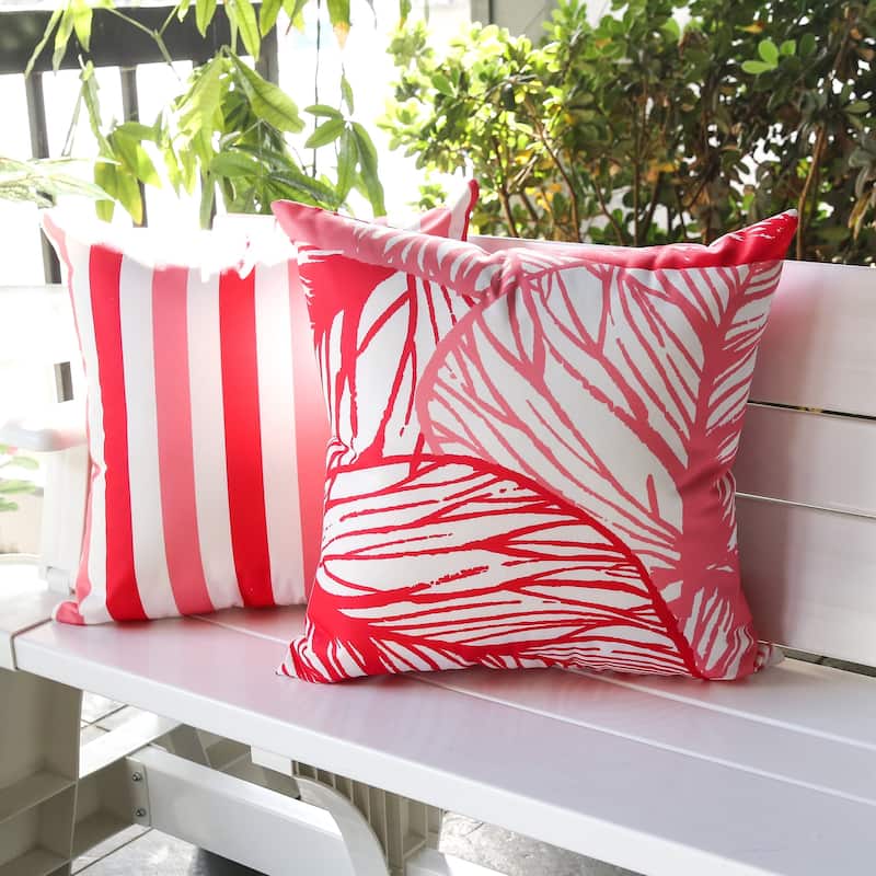 Leaf Vein - Outdoor & Indoor Throw Pillow Set of 2,20"x20"