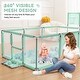 preview thumbnail 6 of 6, Infant 71"x48" 4-Panel Baby Playpen Foldable Playard with Basketball Hoop Green